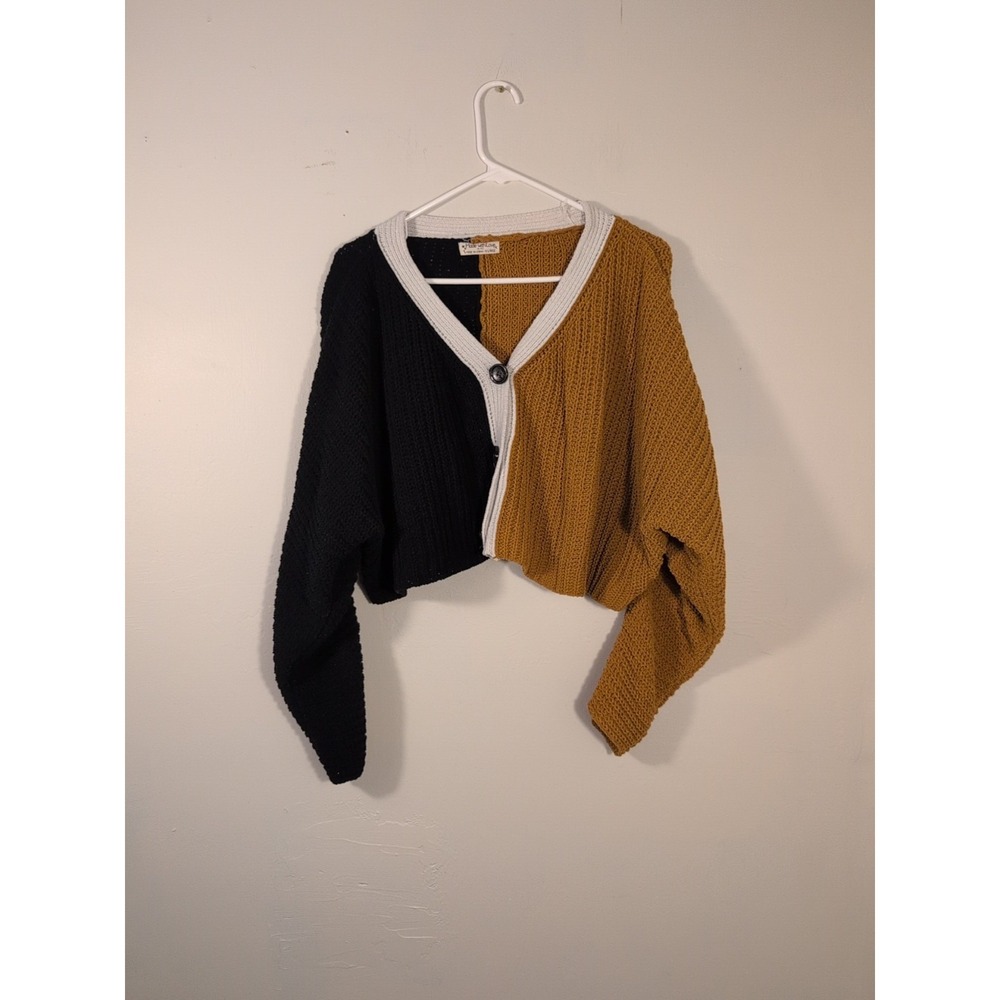 Made with Love,‎ Color Block Cropped Cardigan, Size XL